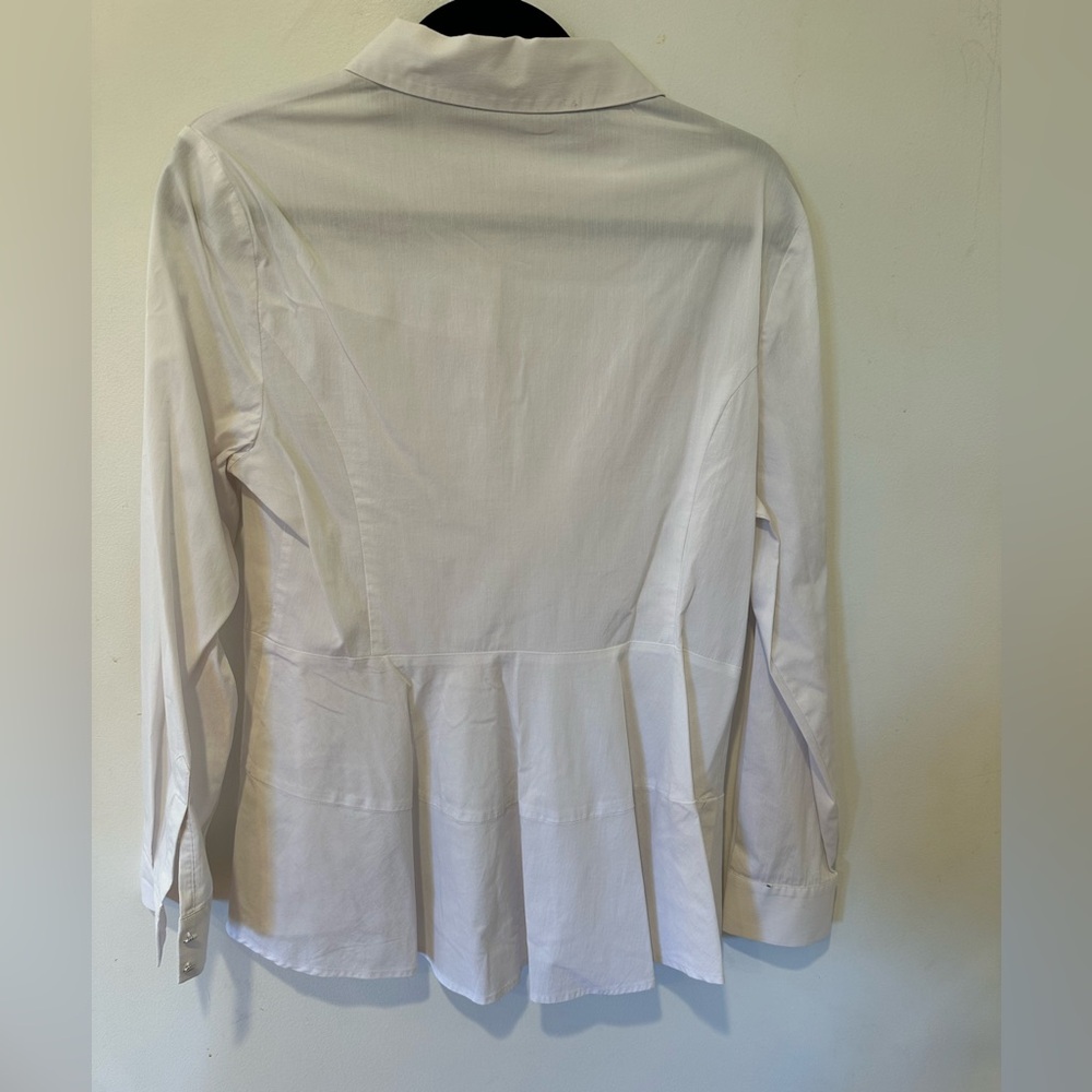 Ivanka Trump White Long-Sleeve Button Down Blouse - Picture 2 of 5